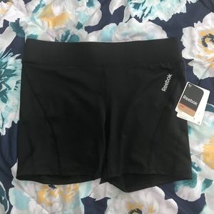 NWT REEBOK KIM K BLACK SPANDEX ATHLETIC SHORTS